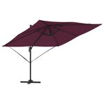vidaXL Parasol cantilever Roma Bordeaux 286x285x265 cm en alu
