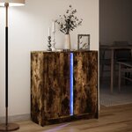 vidaXL Buffet avec LED chêne fumé 77x34x85 cm bois d'ingénierie