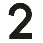 2 Béton Noir - numéro adhésif pour boîtes aux lettres- Vinyle épais texturé hauteur 50 mm.