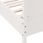vidaXL Cadre de lit sans matelas blanc 135x190 cm bois de pin massif