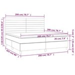 vidaXL Sommier à lattes de lit et matelas Gris clair 200x200cm Velours