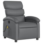 vidaXL Fauteuil de massage inclinable gris similicuir