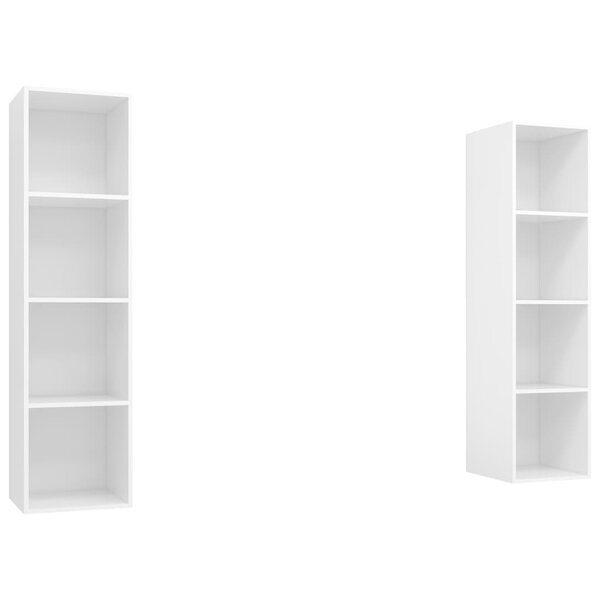 vidaXL Meubles TV muraux 2 Pièces Blanc Bois d'ingénierie