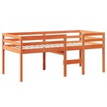 vidaXL Lit haut avec toit cire marron 90x200 cm bois de pin massif