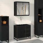 vidaXL Ensemble de mobilier de salle de bain 2 Pièces Chêne noir