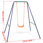 vidaXL Balançoire simple 2-en-1 et balançoire pour tout-petits Orange