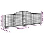 vidaXL Paniers à gabions arqués 11 Pièces 300x30x80/100 cm fer galvanisé