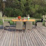 vidaXL Ensemble à manger de jardin 7 Pièces Résine tressée Anthracite