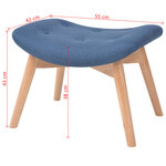 vidaXL Fauteuil avec repose-pied Bleu Tissu