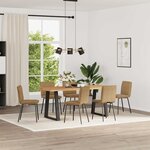 vidaXL Chaises à manger lot de 6 marron velours