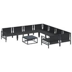 vidaXL Ensemble de canapé de jardin 9 Pièces Anthracite Acier