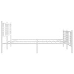 vidaXL Cadre de lit métal sans matelas et pied de lit blanc 180x200 cm