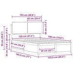 vidaXL Cadre de lit avec tête de lit rembourrée Noir 120 x 190 cm