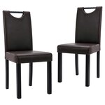 vidaXL Chaises à manger lot de 2 marron similicuir