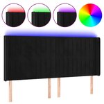 vidaXL Tête de lit à LED Noir 203x16x118/128 cm Velours