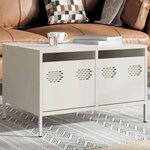 vidaXL Meuble TV blanc 68x50x43 5 cm acier laminé à froid