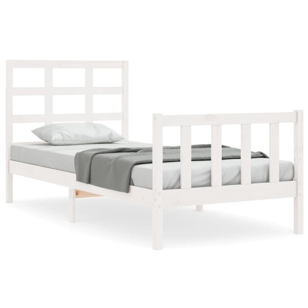 vidaXL Cadre de lit sans matelas blanc 90x190 cm bois de pin massif