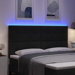 vidaXL Tête de lit LED avec des lumières à LED Noir 180 cm Polyester