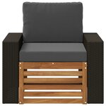 vidaXL Sofa de milieu extérieur Bois d'Acacia Massif Naturel
