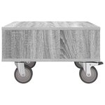 vidaXL Table d'appoint avec roues Gris Sonoma 50 5 x 50 x 30 cm