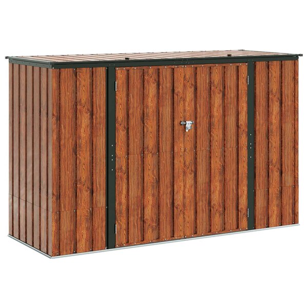 vidaXL Boîte de Rangement de Jardin Marron 214 x 82 x 132 cm Acier