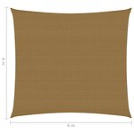 vidaXL Voile d'ombrage 160 g/m² Taupe 6x6 m PEHD
