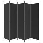 vidaXL Cloison de séparation 5 panneaux Noir 250x200 cm Tissu