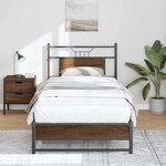 vidaXL Cadre de lit sans matelas chêne marron 90x200cm bois ingénierie