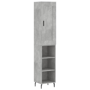 vidaXL Buffet haut Gris béton 34 5x34x180 cm Bois d'ingénierie