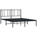 vidaXL Cadre de lit métal sans matelas avec tête de lit noir 120x200cm