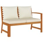 vidaXL Ensemble à manger de jardin 4 Pièces coussins Bois acacia