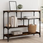 vidaXL Table console chêne fumé 100x30x75 cm bois d'ingénierie