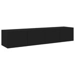vidaXL Meubles TV muraux avec lumières LED 2 Pièces noir 80x35x31 cm