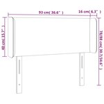 vidaXL Tête de lit avec oreilles Taupe 93x16x78/88 cm Tissu
