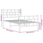 vidaXL Cadre de lit métal sans matelas et pied de lit noir 100x200 cm