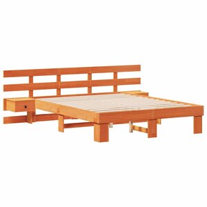 vidaXL Cadre de lit Marron 160 x 200 cm Pin massif et pin massif