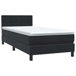 vidaXL Sommier à lattes de lit avec matelas noir 100x220 cm velours