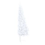 vidaXL Demi-arbre de Noël artificiel pré-éclairé et boules blanc 240cm