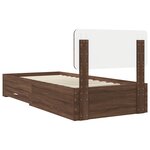 vidaXL Cadre de lit Chêne brun 90 x 190 cm Bois d'ingénierie