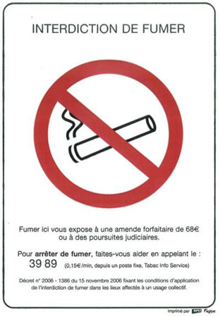 Pochettes 2 Étiquettes Interdiction Fumer