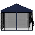vidaXL Abri de jardin avec parois 3 x 3 m Bleu Polyester et Acier