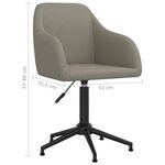 vidaXL Chaises pivotantes à manger lot de 4 gris clair velours