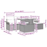 vidaXL 6 pièces de canapé de jardin avec coussins noirs en poly rotin