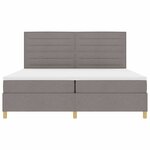 vidaXL Lit à ressorts avec matelas Taupe 200 x 200 cm tissu
