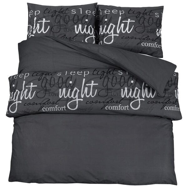 vidaXL Ensemble de housse de couette Noir 260x240 cm Coton