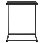 vidaXL Table d'appoint avec roues noir 55x35x70 cm bois d'ingénierie