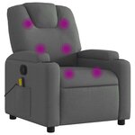 vidaXL Fauteuil de massage inclinable gris foncé tissu