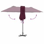 vidaXL Parasol de jardin Rouge bordeaux 370 x 197 x 239 cm