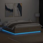 vidaXL Cadre de lit avec LED sans matelas chêne sonoma 180x200 cm