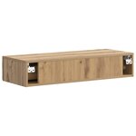 vidaXL Table d'appoint murale Chêne artisanal 87 5 x 34 5 x 17 cm